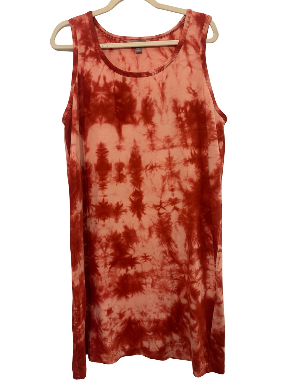 J. Jill Red Tie-Dye Tank Dress